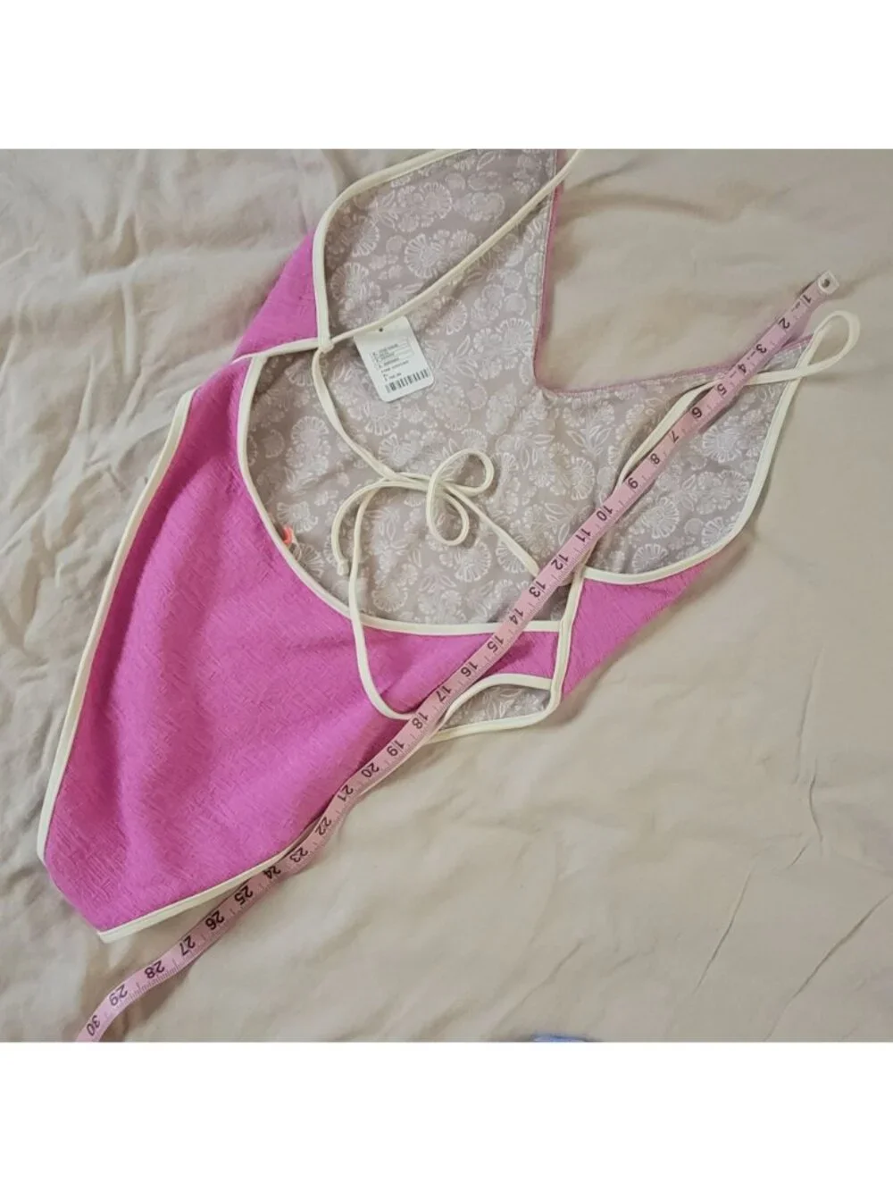 Free People Free-est Amber One piece Swimsuit Beach Sexy Pool Pink Womens XL